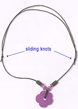 thong jewelry with sliding knots