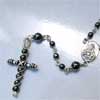 handmade hematite rosary and cross