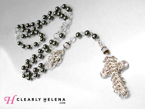 Hematite and Moonstone handmade rosary Hematite and Moonstone handmade rosary