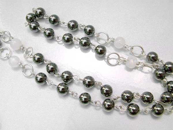 Hematite and Moonstone handmade rosary Hematite and Moonstone handmade rosary
