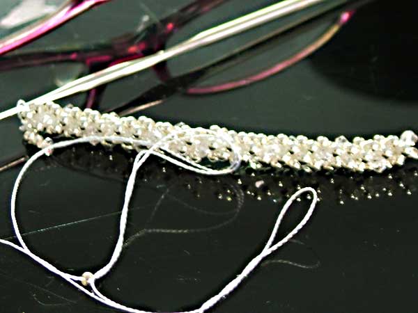 crochet beaded necklace with Swarovski