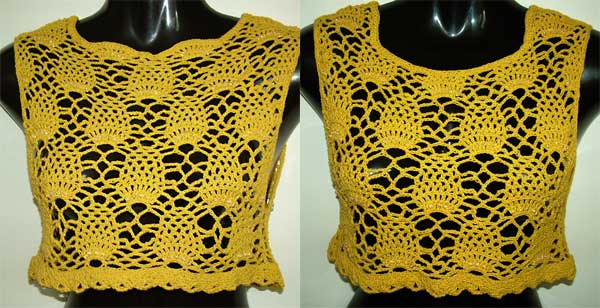 Beaded Pineapple Open Crochet work crop top Beaded Pineapple Open Crochet work crop top
