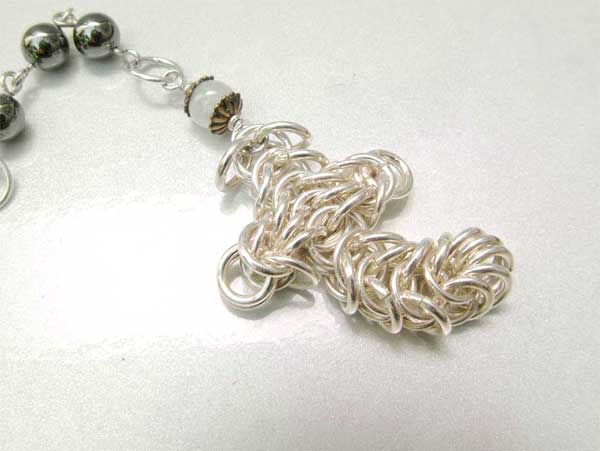 chain maille rosary cross